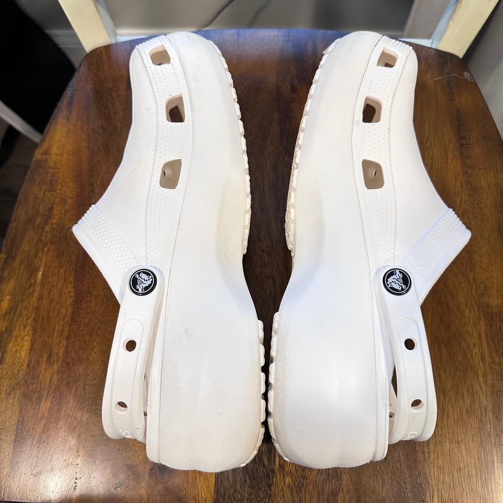 Crocs Classic Crush Clog Women Size 11 White Platform Chunky 206750 - Picture 7 of 12